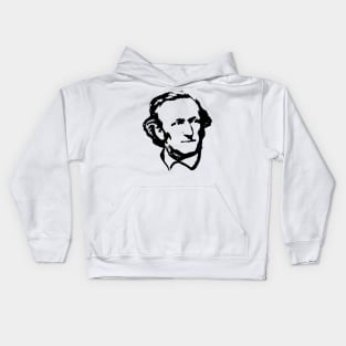 Richard Wagner Black On White Kids Hoodie